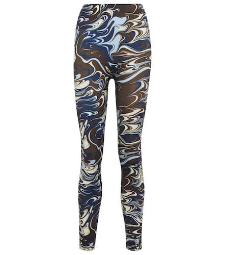 Marble-printed high-rise leggings - Tory Sport - Modalova