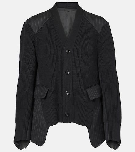 Cardigan Chalk in lana a coste - Sacai - Modalova