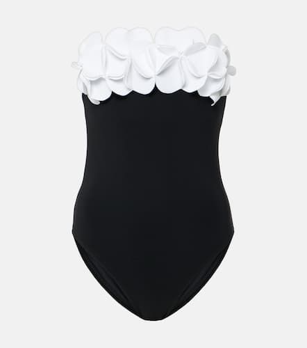 Tess floral-appliquÃ© strapless swimsuit - Karla Colletto - Modalova