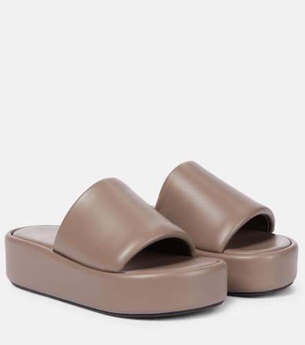 Rise leather platform slides - Balenciaga - Modalova