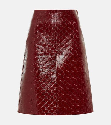 GG embossed leather midi skirt - Gucci - Modalova