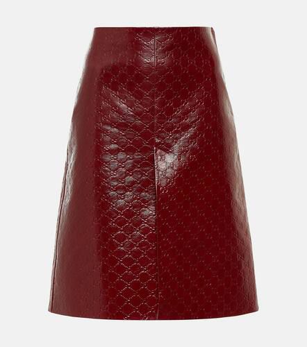 GG embossed leather midi skirt - Gucci - Modalova