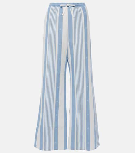 G striped cotton and linen wide-leg pants - Givenchy - Modalova