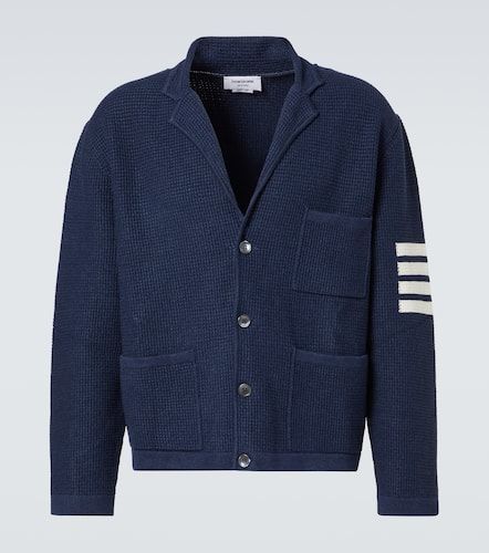 Bar linen and cotton-blend cardigan - Thom Browne - Modalova