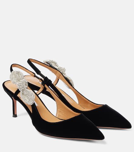 Slingback-Pumps Very Bow Tie Crystal 65 - Aquazzura - Modalova