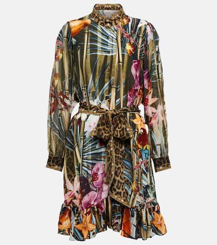 Floral embellished silk shirt dress - Camilla - Modalova