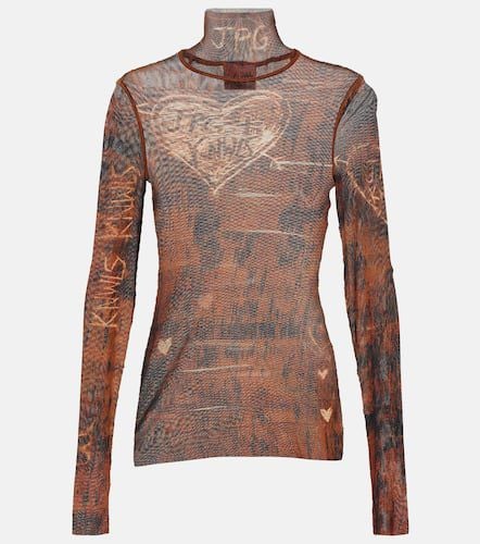 X KNWLS printed mesh high-neck top - Jean Paul Gaultier - Modalova