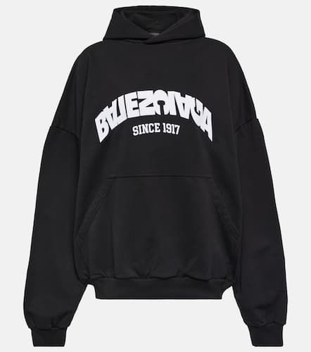 Logo cotton jersey hoodie - Balenciaga - Modalova