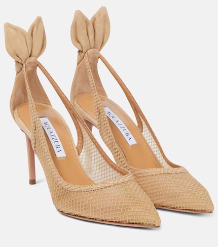 Bow Tie mesh and suede pumps - Aquazzura - Modalova