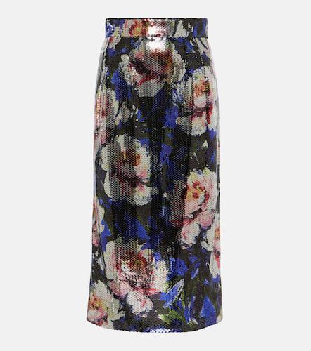 Falda midi floral con lentejuelas - Dolce&Gabbana - Modalova