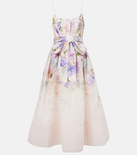 Dawning floral silk and linen corset dress - Zimmermann - Modalova