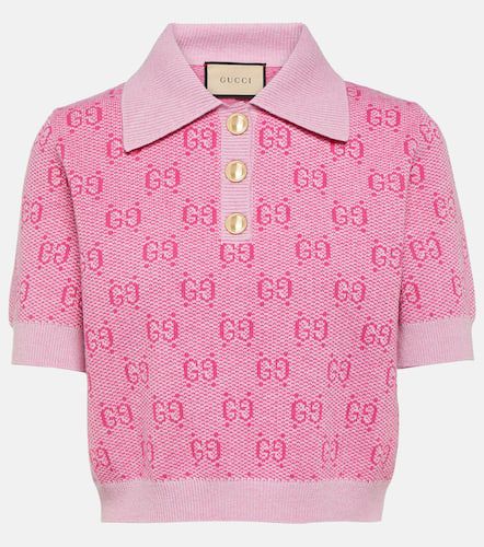 GG cropped wool jacquard polo shirt - Gucci - Modalova