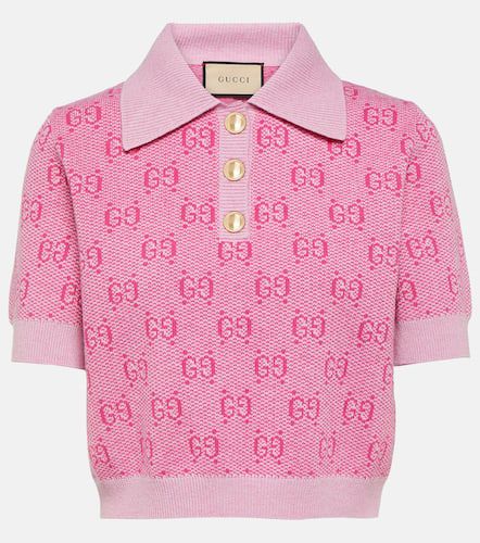 Polo cropped in jacquard di lana GG - Gucci - Modalova