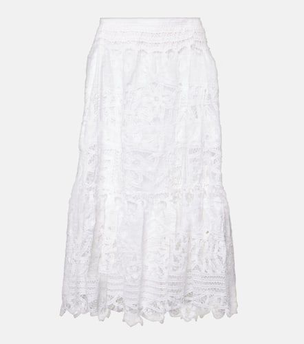 Falda midi de encaje de lino - Polo Ralph Lauren - Modalova