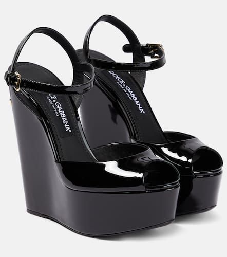 Patent leather wedge sandals - Dolce&Gabbana - Modalova