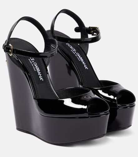 Sandalias con cuña de charol - Dolce&Gabbana - Modalova