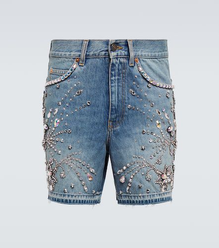 Gucci Shorts di jeans con cristalli - Gucci - Modalova