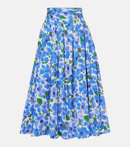 Falda midi de mezcla de algodón floral - Carolina Herrera - Modalova