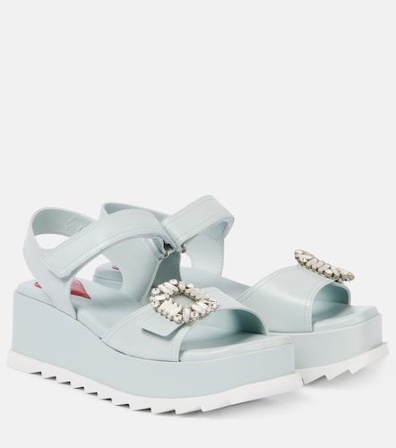 Embellished leather platform sandals - Roger Vivier - Modalova
