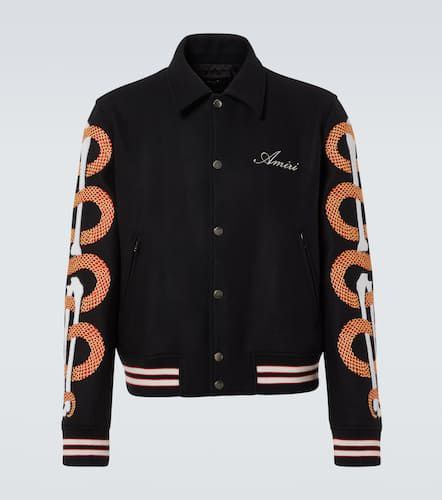 Snake Bones wool-blend varsity jacket - Amiri - Modalova