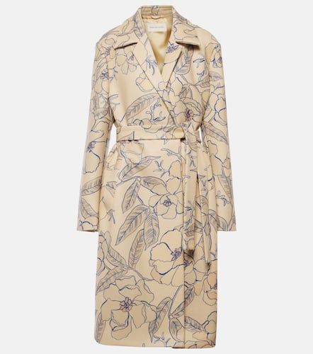 Trench-coat en laine mélangée à fleurs - Dries Van Noten - Modalova