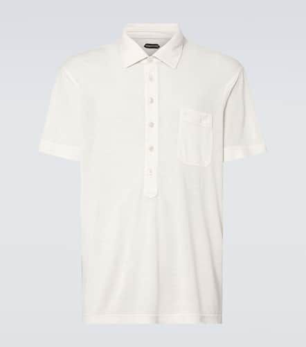 Tom Ford Polo in seta e lino - Tom Ford - Modalova