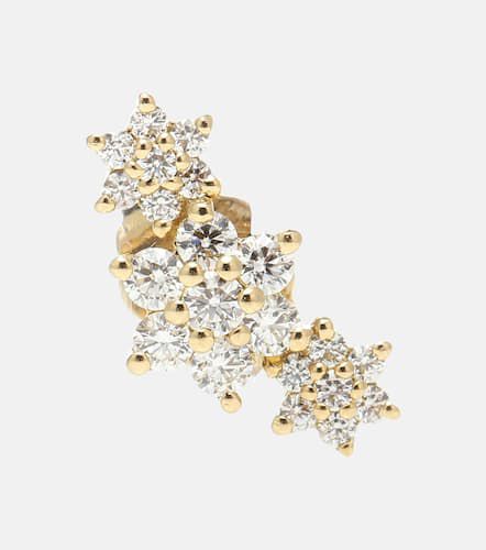 Arete solitario Three Flower Garland de oro de 14 ct con diamantes - Maria Tash - Modalova