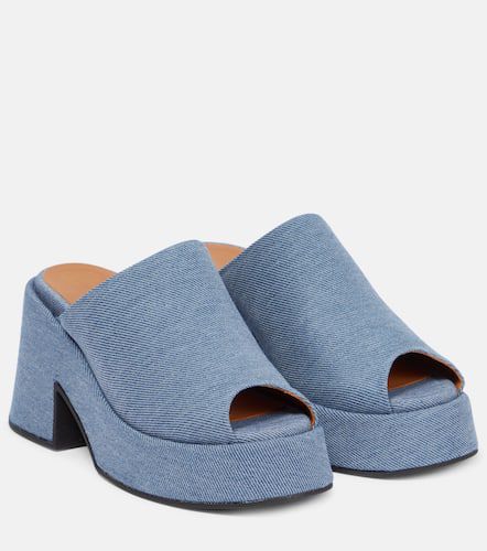 Ganni Mules in denim con platform - Ganni - Modalova