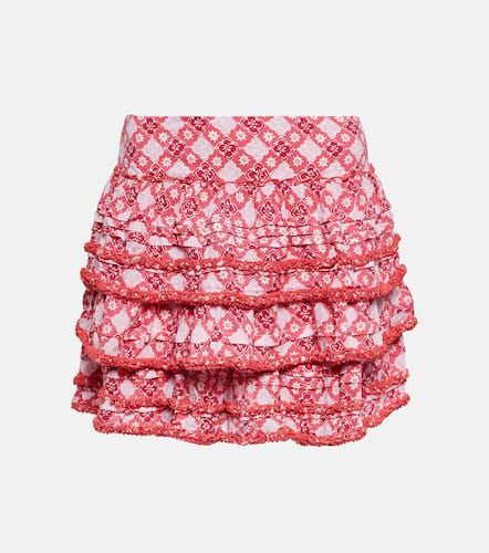 Bibi printed tiered miniskirt - Poupette St Barth - Modalova