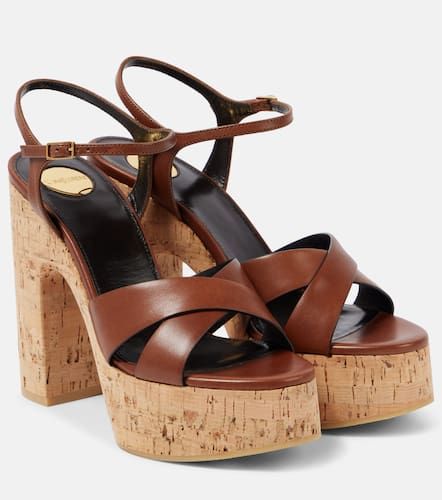 Bianca 125 leather platform sandals - Saint Laurent - Modalova