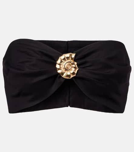 Embellished cotton-blend bandeau top - Adriana Degreas - Modalova