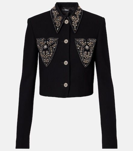 Versace Studded wool-blend jacket - Versace - Modalova