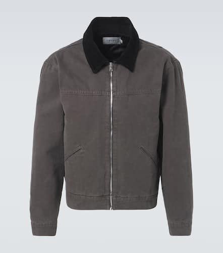 Suede-trimmed cotton canvas jacket - Frame - Modalova