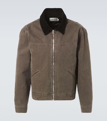 Suede-trimmed cotton canvas jacket - Frame - Modalova