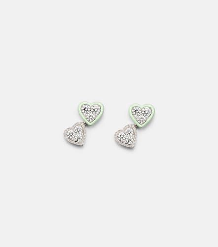 Kt white gold earrings with enamel and diamonds - Kamyen - Modalova