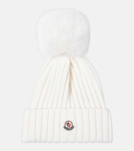 Mütze aus Wolle mit Faux Fur - Moncler - Modalova