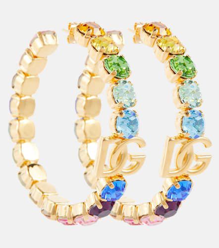 Crystal-embellished logo earrings - Dolce&Gabbana - Modalova