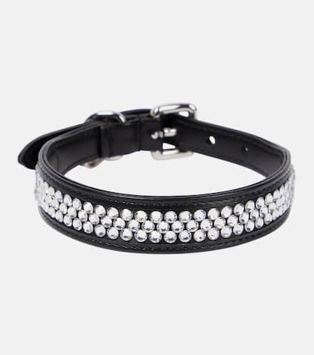 Embellished leather dog collar - Miu Miu - Modalova