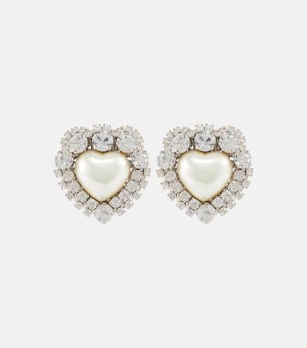 Faux pearl clip-on earrings - Alessandra Rich - Modalova