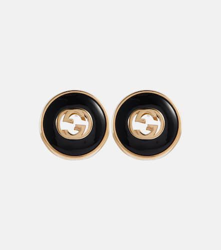 Pendientes de oro de 18 ct con ónice y GG - Gucci - Modalova