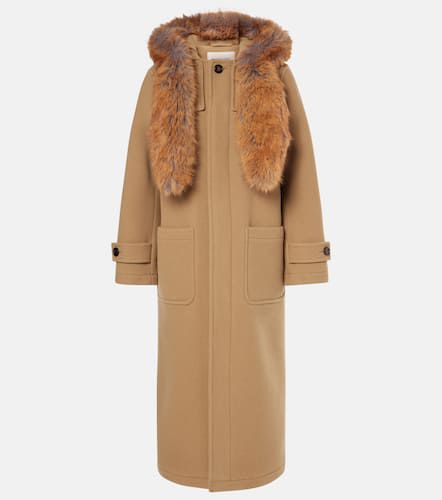 Burberry Faux fur-trimmed wool coat - Burberry - Modalova