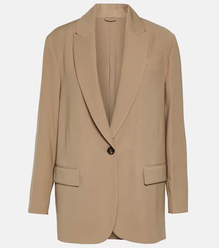 Blazer monopetto in misto lana - Brunello Cucinelli - Modalova