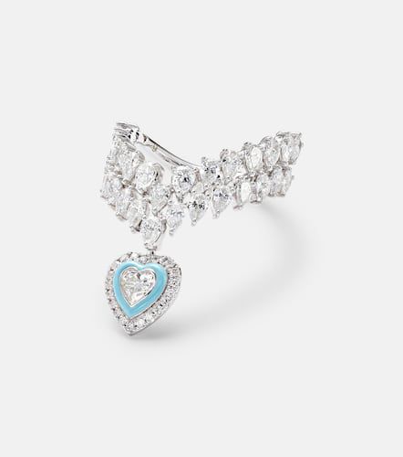 Anello Heart Of The Ocean in oro bianco 18kt con diamanti - Kamyen - Modalova