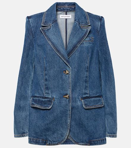 Blazer di jeans oversize - Self-Portrait - Modalova