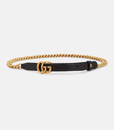 Gucci GG chain and leather belt - Gucci - Modalova