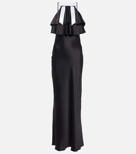 Bow-detail halterneck silk satin gown - Rodarte - Modalova