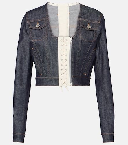 Giacca di jeans cropped con lacci - Jean Paul Gaultier - Modalova