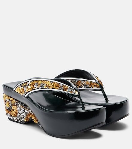 Sandali infradito con zeppa e paillettes - Dries Van Noten - Modalova