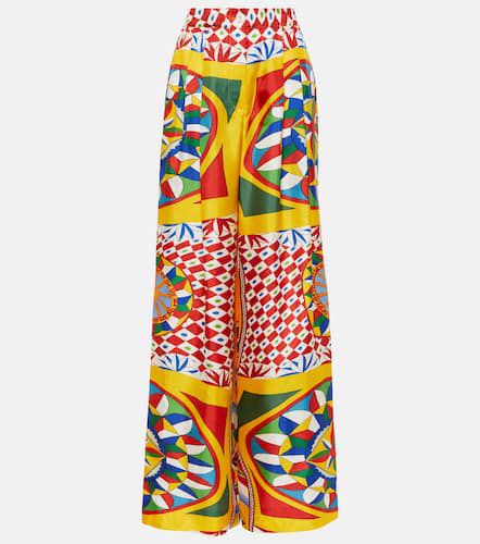 Carretto high-rise silk wide pants - Dolce&Gabbana - Modalova