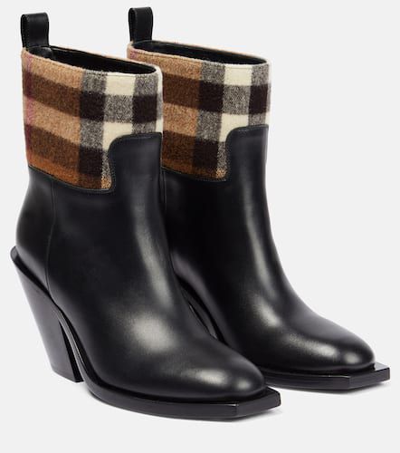 Vintage Check leather ankle boots - Burberry - Modalova